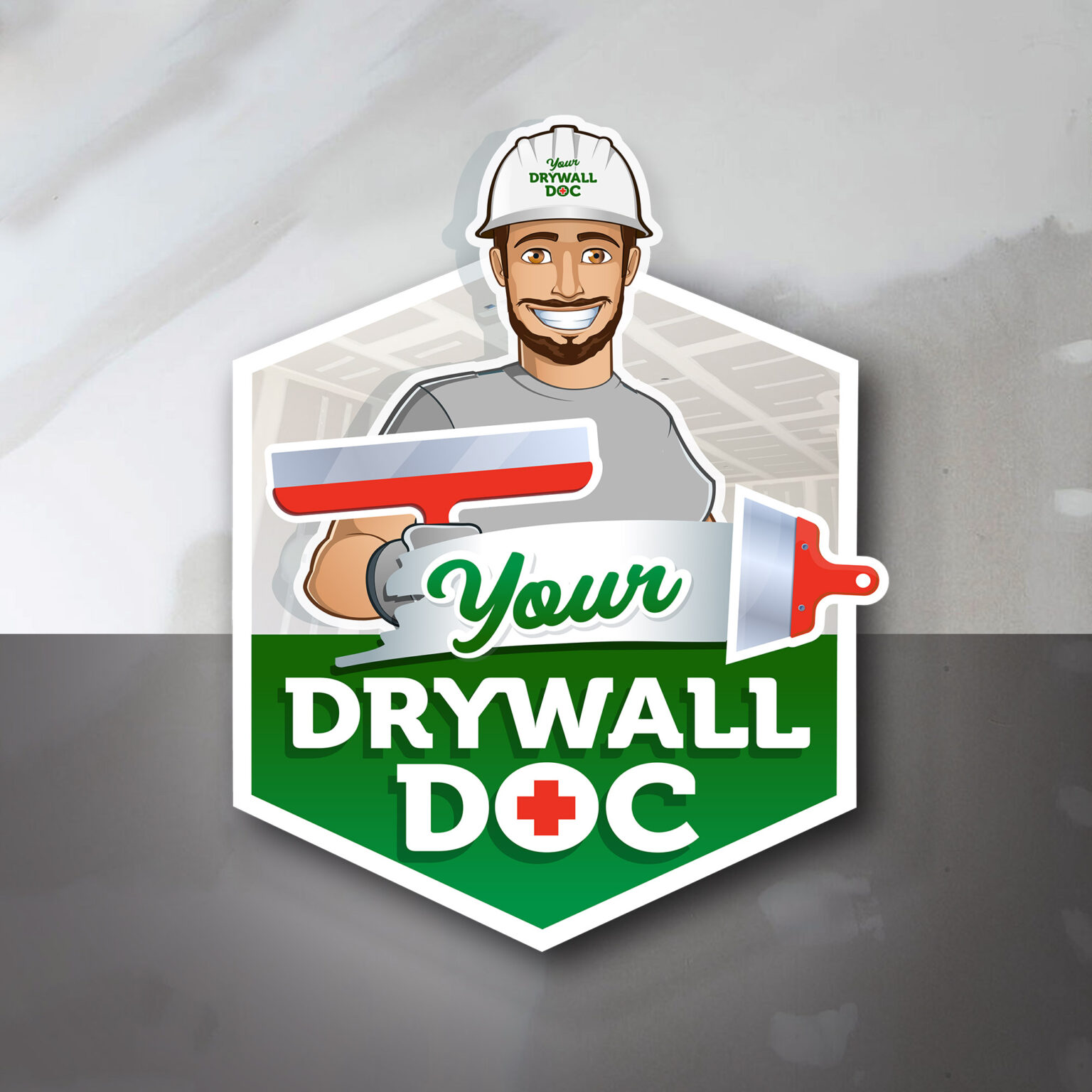 logo-design-for-new-start-up-company-your-drywall-doc-redtypedesign